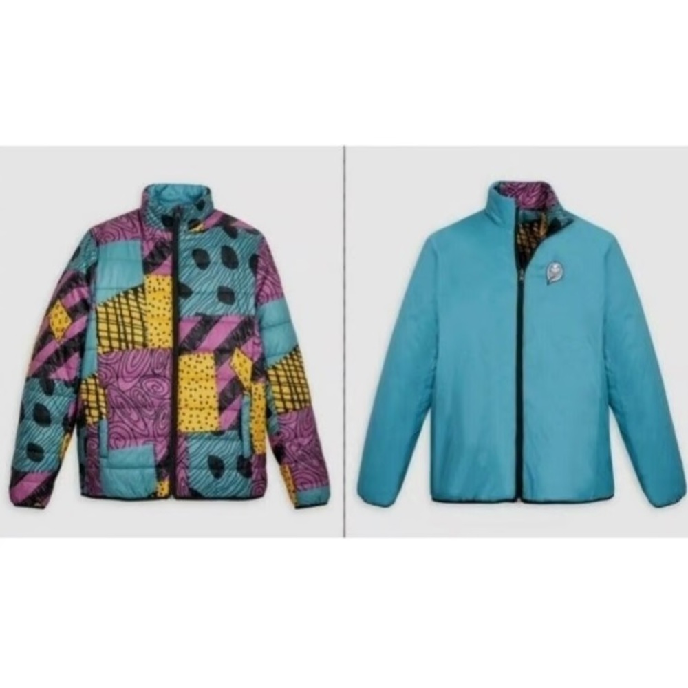 Disney Nightmare Before Christmas Sally Reversible Puffer Jacket Size M NWT